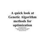 خرید و دانلود نسخه کامل کتاب A quick look at Genetic Algorithm methods for optimization