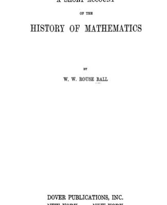 خرید و دانلود نسخه کامل کتاب A short account of the history of mathematics