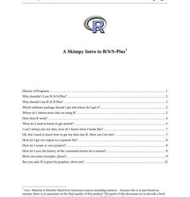 خرید و دانلود نسخه کامل کتاب A Skimpy Intro to R/S/S-Plus