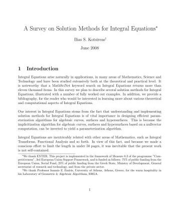 خرید و دانلود نسخه کامل کتاب A Survey on Solution Methods for Integral Equations