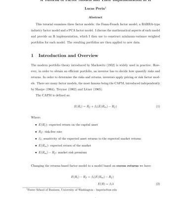 خرید و دانلود نسخه کامل کتاب A Tutorial of Factor Models and Their Implementation in R