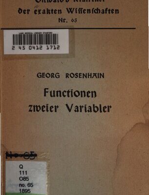 خرید و دانلود نسخه کامل کتاب Abhandlung über die Funktionen zweier Variabler (1851)