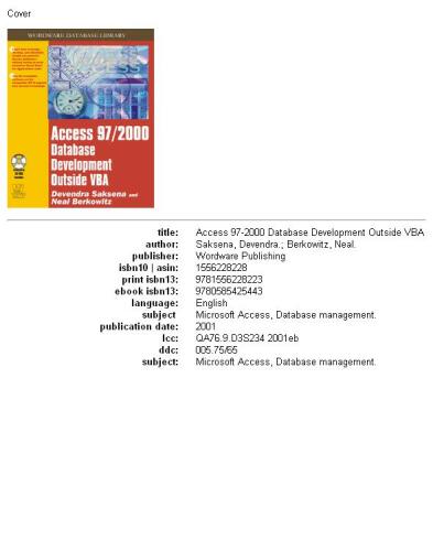 خرید و دانلود نسخه کامل کتاب Access 97 2000 Database Development Outside VBA_68678063b40b3.jpeg خرید و دانلود نسخه کامل کتاب Access 97 2000 Database Development Outside VBA