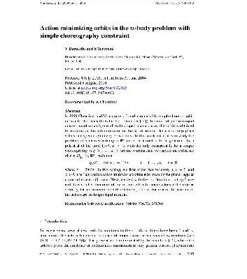 خرید و دانلود نسخه کامل کتاب Action minimizing orbits in the n-body problem with simple choreography constraint