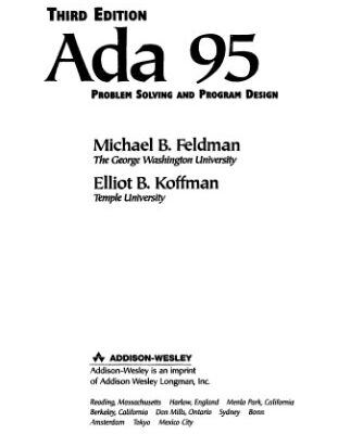 خرید و دانلود نسخه کامل کتاب Ada 95 – Problem Solving and Design
