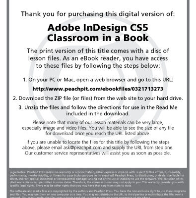 خرید و دانلود نسخه کامل کتاب Adobe InDesign CS5 Classroom in a Book