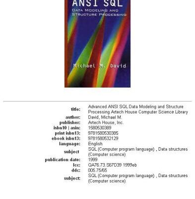 خرید و دانلود نسخه کامل کتاب Advanced ANSI SQL Data Modeling and Structure Processing