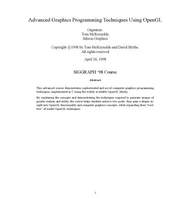 خرید و دانلود نسخه کامل کتاب Advanced Graphics Programming Techniques Using OpenGL