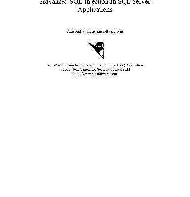 خرید و دانلود نسخه کامل کتاب Advanced SQL Injection In SQL Server Applications