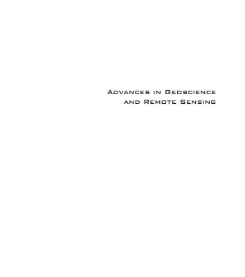 خرید و دانلود نسخه کامل کتاب Advances in Geoscience and Remote Sensing