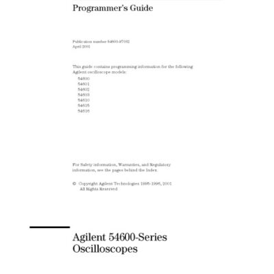خرید و دانلود نسخه کامل کتاب Agilent 54600 – Series Oscilloscopes (programming guide)