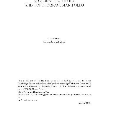 خرید و دانلود نسخه کامل کتاب Algebraic L theory and topological manifolds