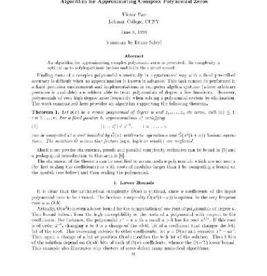 خرید و دانلود نسخه کامل کتاب Algorithm for approximating complex polynomial zeros (1998)
