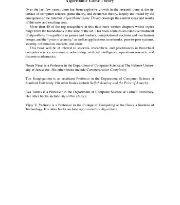 خرید و دانلود نسخه کامل کتاب Algorithmic game theory
