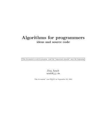 خرید و دانلود نسخه کامل کتاب Algorithms for Programmers: Ideas and Source Code