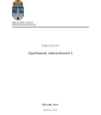 خرید و دانلود نسخه کامل کتاب Algoritmusok, adatszerkezetek I.