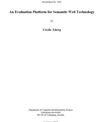 خرید و دانلود نسخه کامل کتاب An evaluation platform for semantic web technology