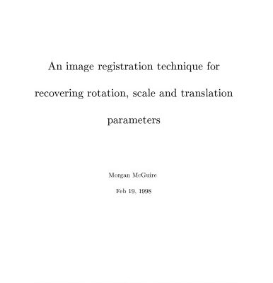 خرید و دانلود نسخه کامل کتاب An image registration technique for recovering rotation, scale and translation parameters