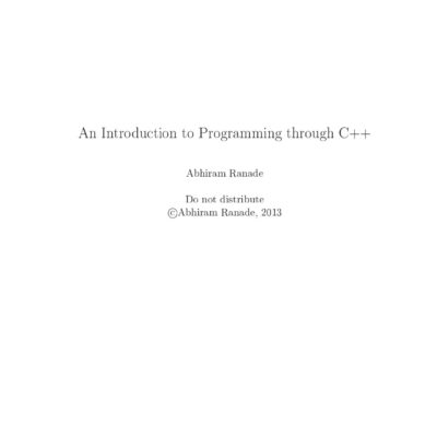 خرید و دانلود نسخه کامل کتاب An Introduction to Programming through C++