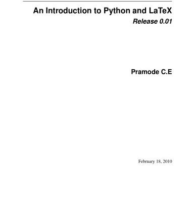 خرید و دانلود نسخه کامل کتاب An Introduction to Python and LaTeX (draft)