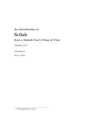 خرید و دانلود نسخه کامل کتاب An Introduction to Scilab from a Matlab User’s Point of View ver. 5.2