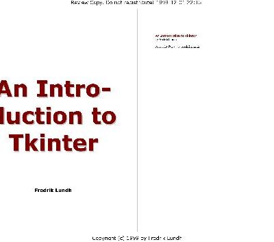 خرید و دانلود نسخه کامل کتاب An Introduction to Tkinter