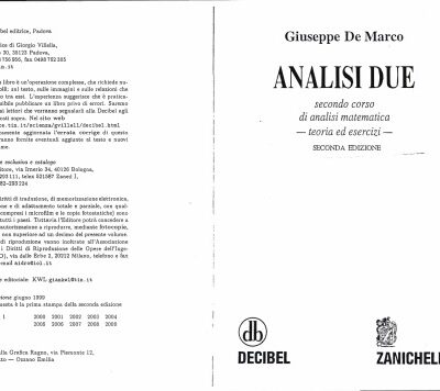خرید و دانلود نسخه کامل کتاب Analisi due. Teoria ed esercizi
