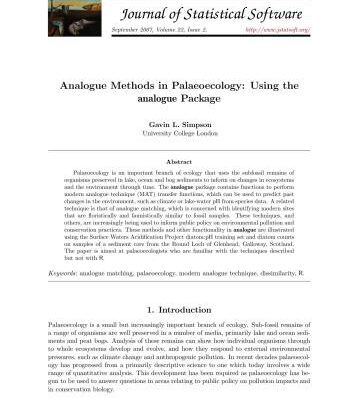 خرید و دانلود نسخه کامل کتاب Analogue Methods in Palaeoecology: Using the analogue Package