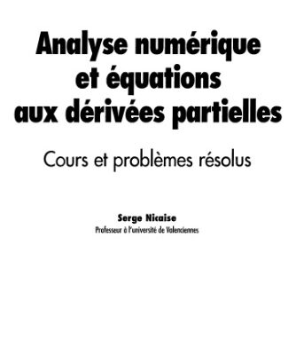 خرید و دانلود نسخه کامل کتاب Analyse numérique et équatons aux dérivées partielles