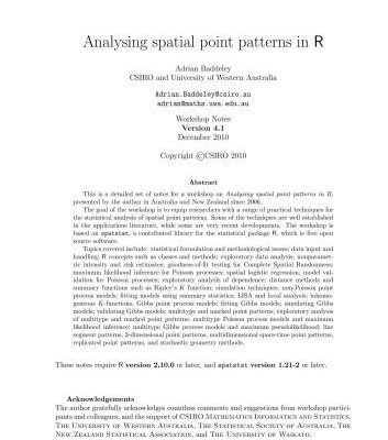 خرید و دانلود نسخه کامل کتاب Analysing spatial point patterns in R