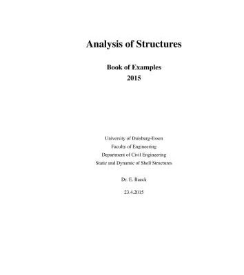 خرید و دانلود نسخه کامل کتاب Analysis of Structures. Book of Examples