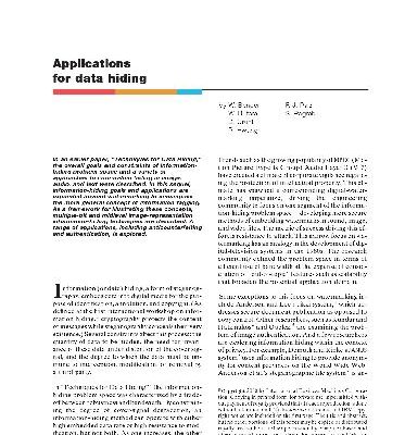 خرید و دانلود نسخه کامل کتاب Applications for data hiding