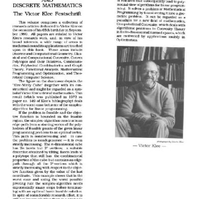 خرید و دانلود نسخه کامل کتاب Applied geometry and discrete mathematics. V.Klee festschrift. (some articles)