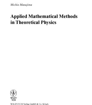 خرید و دانلود نسخه کامل کتاب Applied Mathematical Methods in Theoretical Physics