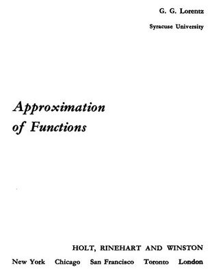 خرید و دانلود نسخه کامل کتاب Approximation of Functions