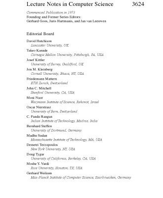 خرید و دانلود نسخه کامل کتاب Approximation, Randomization and Combinatorial Optimization. Algorithms and Techniques: 8th International Workshop on Approximation Algorithms for Combinatorial Optimization Problems, APPROX 2005 and 9th International Workshop on Randomization and Computation, RANDOM 2005, Berkeley, CA, USA, August 22-24, 2005. Proceedings
