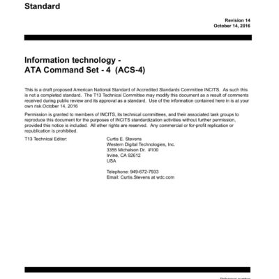 خرید و دانلود نسخه کامل کتاب ATA/ATAPI Command Set – 4 (ACS-4 r14)