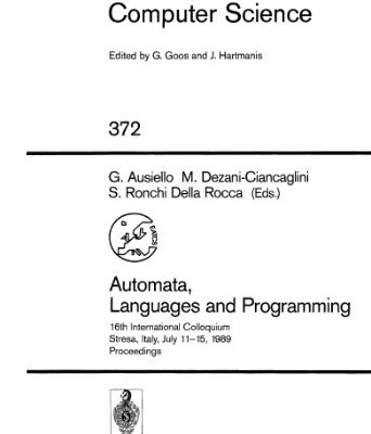 خرید و دانلود نسخه کامل کتاب Automata, Languages and Programming: 16th International Colloquium Stresa, Italy, July 11–15, 1989 Proceedings