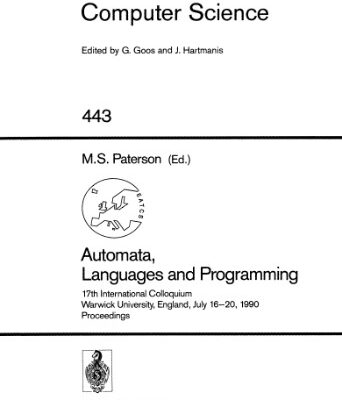 خرید و دانلود نسخه کامل کتاب Automata, Languages and Programming: 17th International Colloquium Warwick University, England, July 16–20, 1990 Proceedings