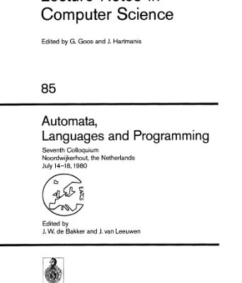 خرید و دانلود نسخه کامل کتاب Automata, Languages and Programming: Seventh Colloquium Noordwijkerhout, the Netherlands July 14–18, 1980