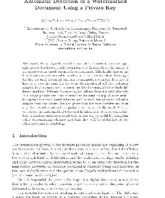 خرید و دانلود نسخه کامل کتاب Automatic Detection of a Watermarked Document Using a Private Key