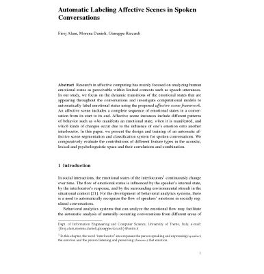 خرید و دانلود نسخه کامل کتاب Automatic Labeling Affective Scenes in Spoken Conversations