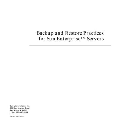 خرید و دانلود نسخه کامل کتاب Backup and Restore Practices for Sun Enterprise Servers