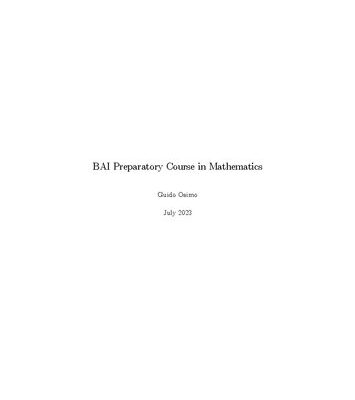خرید و دانلود نسخه کامل کتاب BAI Preparatory Course in Mathematics