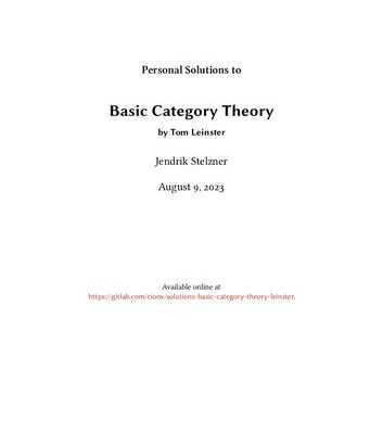 خرید و دانلود نسخه کامل کتاب Basic Category Theory (Solutions by Jendrik Stelzner)