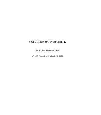 خرید و دانلود نسخه کامل کتاب Beej’s Guide to C Programming