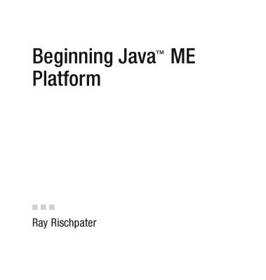 خرید و دانلود نسخه کامل کتاب Beginning Java ME Platform