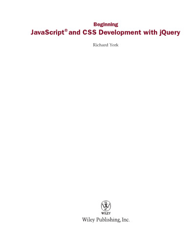 خرید و دانلود نسخه کامل کتاب Beginning JavaScript und CSS development with jQuery