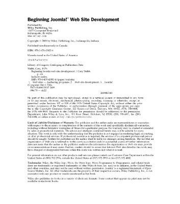 خرید و دانلود نسخه کامل کتاب Beginning Joomla Web Site Development