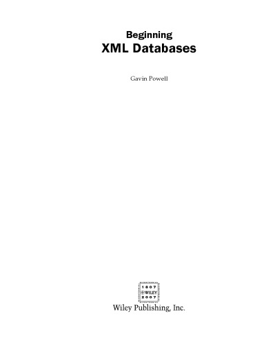 خرید و دانلود نسخه کامل کتاب Beginning XML databases
